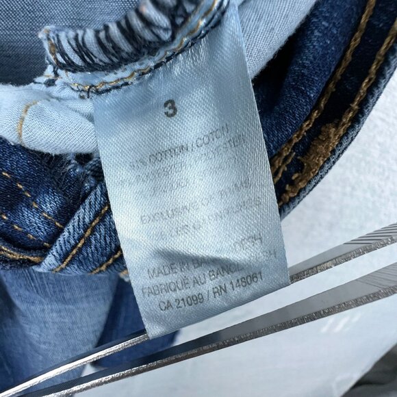 Eighty Two Women's Cut Off Shorts Low Rise Denim Stretch Dark Blue Womens Size 3 - Picture 9 of 10